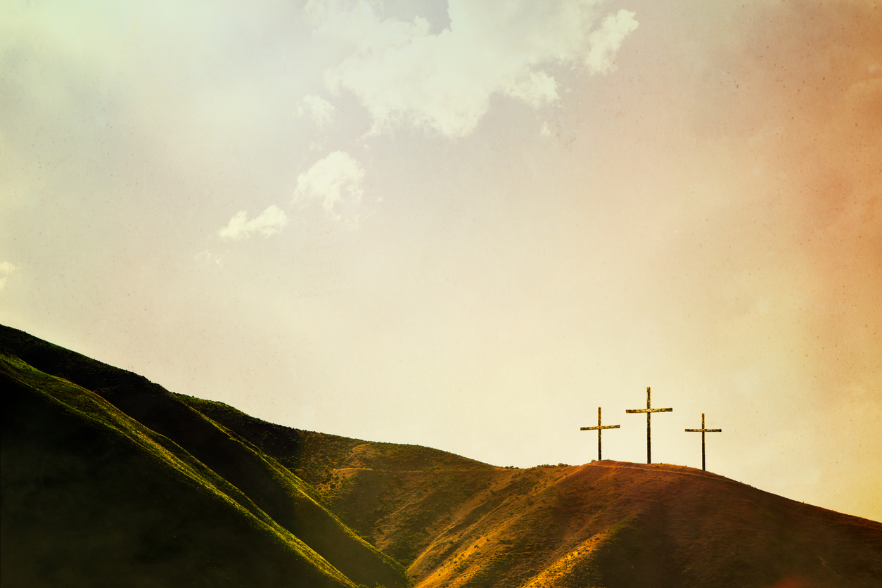 Crosses on hillside