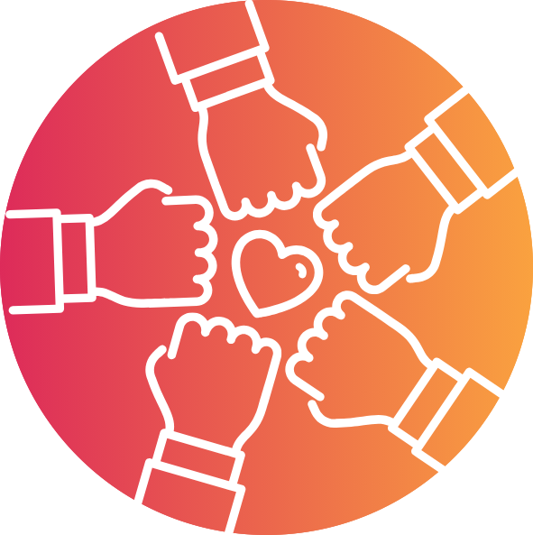 team up heart icon